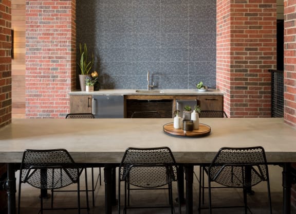 Dining Area With Modern Lighting In Clubhouse at Berkshire Pullman, Frisco